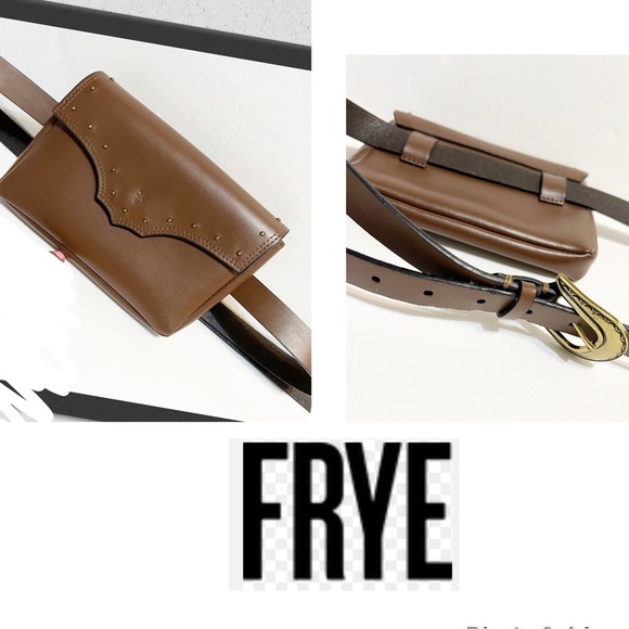Frye Authentic Brown Leather Studded Edging Fannie PAC-Belt Bag - Waist Bag - Picture 1 of 10